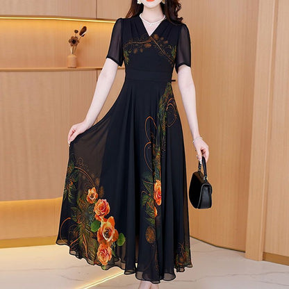 lusailstore-Women's Elegant Printed Tulle Dresses