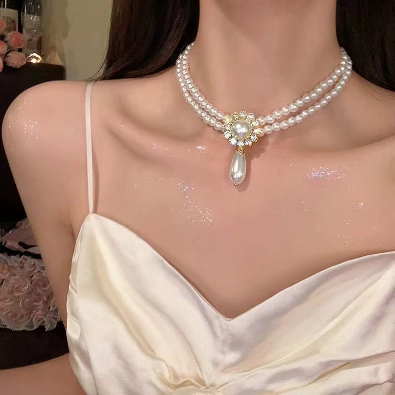 lusailstore - Magnetic heart-shaped pearl pendant necklace