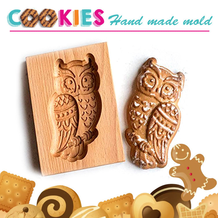 Cross-Border Cookie Mold Cutter Beech Cookie Shortbread Wooden Cookie Mold Biscuit Mold Flower