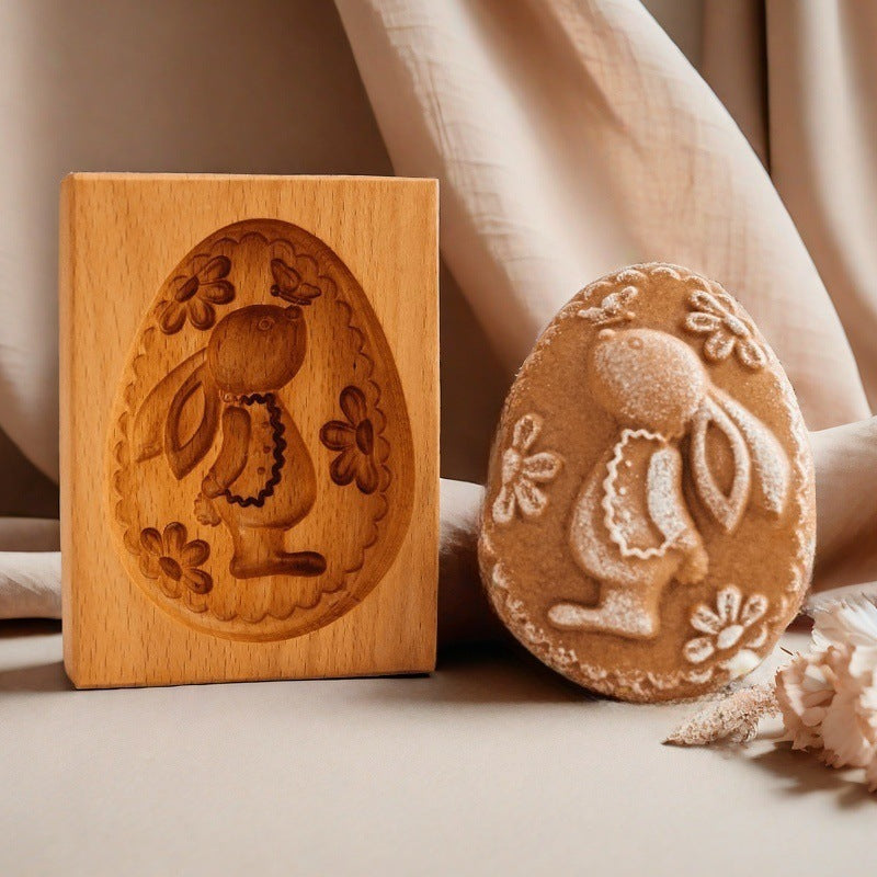 Cross-Border Cookie Mold Cutter Beech Cookie Shortbread Wooden Cookie Mold Biscuit Mold Flower