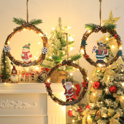 lusailstore - Santa Claus snowman window hanging lights