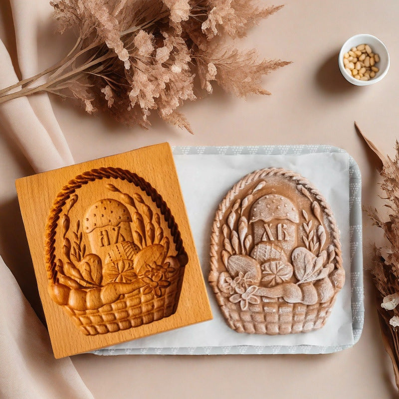 Cross-Border Cookie Mold Cutter Beech Cookie Shortbread Wooden Cookie Mold Biscuit Mold Flower