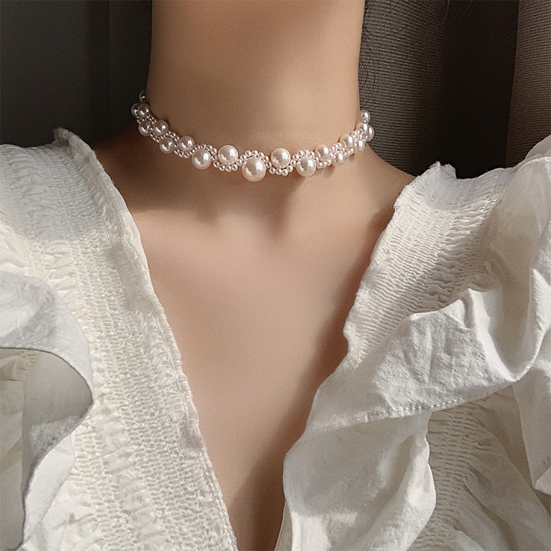 lusailstore - Magnetic heart-shaped pearl pendant necklace