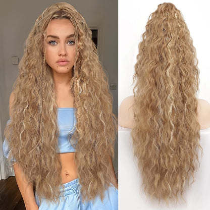 lusailstore - Women's ponytail long curly hair bundle