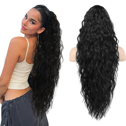 lusailstore - Women's ponytail long curly hair bundle
