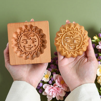 Cross-Border Cookie Mold Cutter Beech Cookie Shortbread Wooden Cookie Mold Biscuit Mold Flower