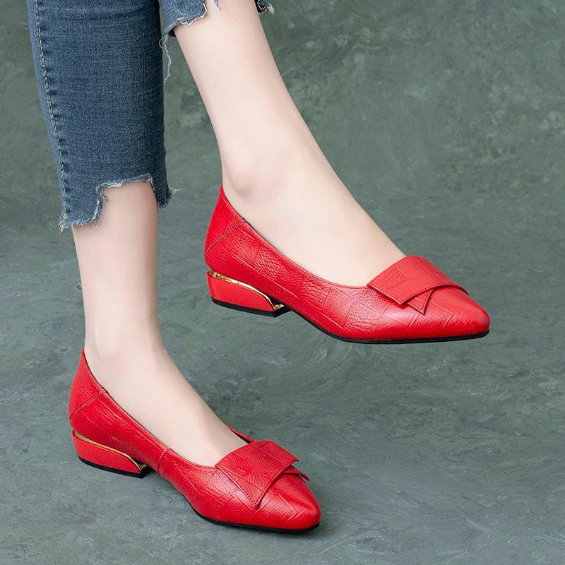 lusailstore - leather pointed toe flats womens