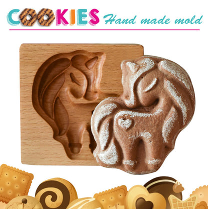 Cross-Border Cookie Mold Cutter Beech Cookie Shortbread Wooden Cookie Mold Biscuit Mold Flower