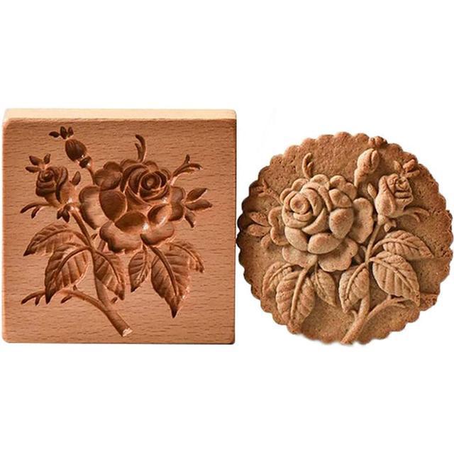 Cross-Border Cookie Mold Cutter Beech Cookie Shortbread Wooden Cookie Mold Biscuit Mold Flower