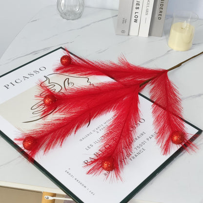 lusailstore - christmas reed grass elf ball simulation green plants