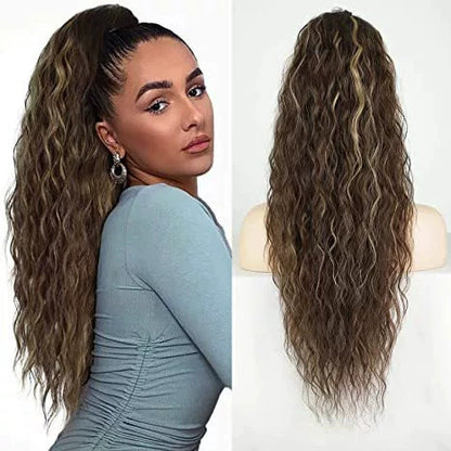 lusailstore - Women's ponytail long curly hair bundle