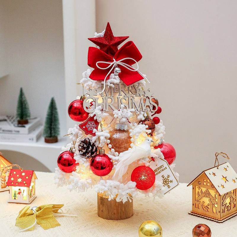 lusailstore - mini desktop christmas tree with lights