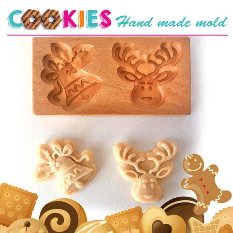 Cross-Border Cookie Mold Cutter Beech Cookie Shortbread Wooden Cookie Mold Biscuit Mold Flower