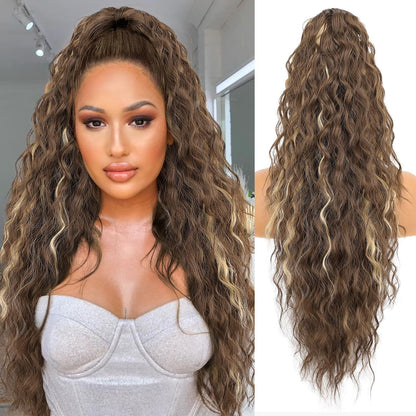 lusailstore - Women's ponytail long curly hair bundle