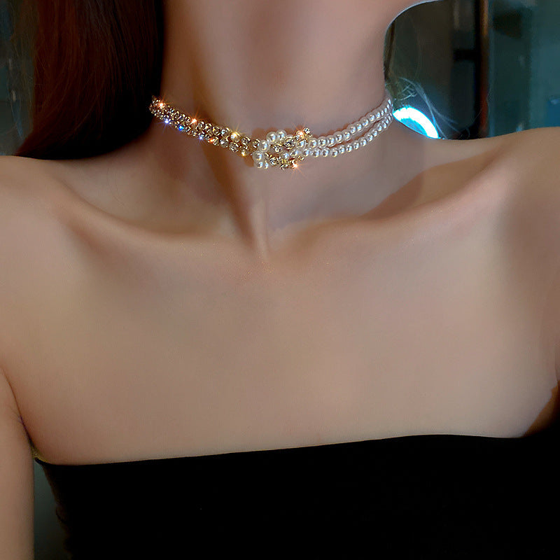 lusailstore - Magnetic heart-shaped pearl pendant necklace