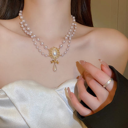 lusailstore - Magnetic heart-shaped pearl pendant necklace