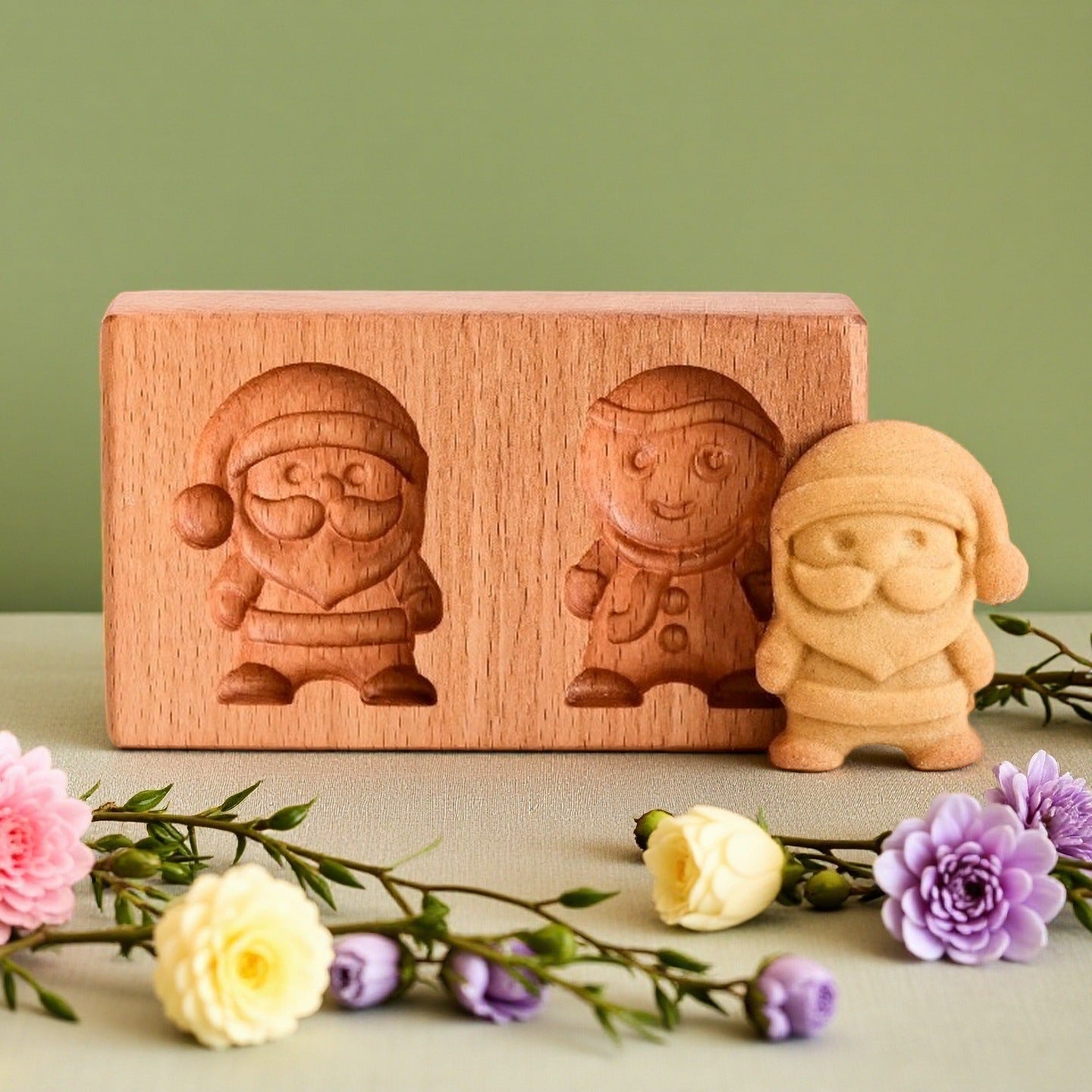 Cross-Border Cookie Mold Cutter Beech Cookie Shortbread Wooden Cookie Mold Biscuit Mold Flower