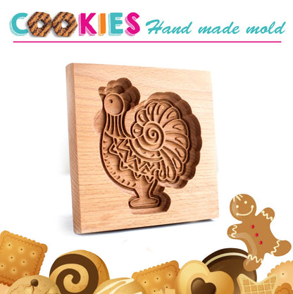 Cross-Border Cookie Mold Cutter Beech Cookie Shortbread Wooden Cookie Mold Biscuit Mold Flower