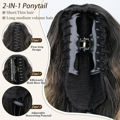 lusailstore - Women's ponytail long curly hair bundle