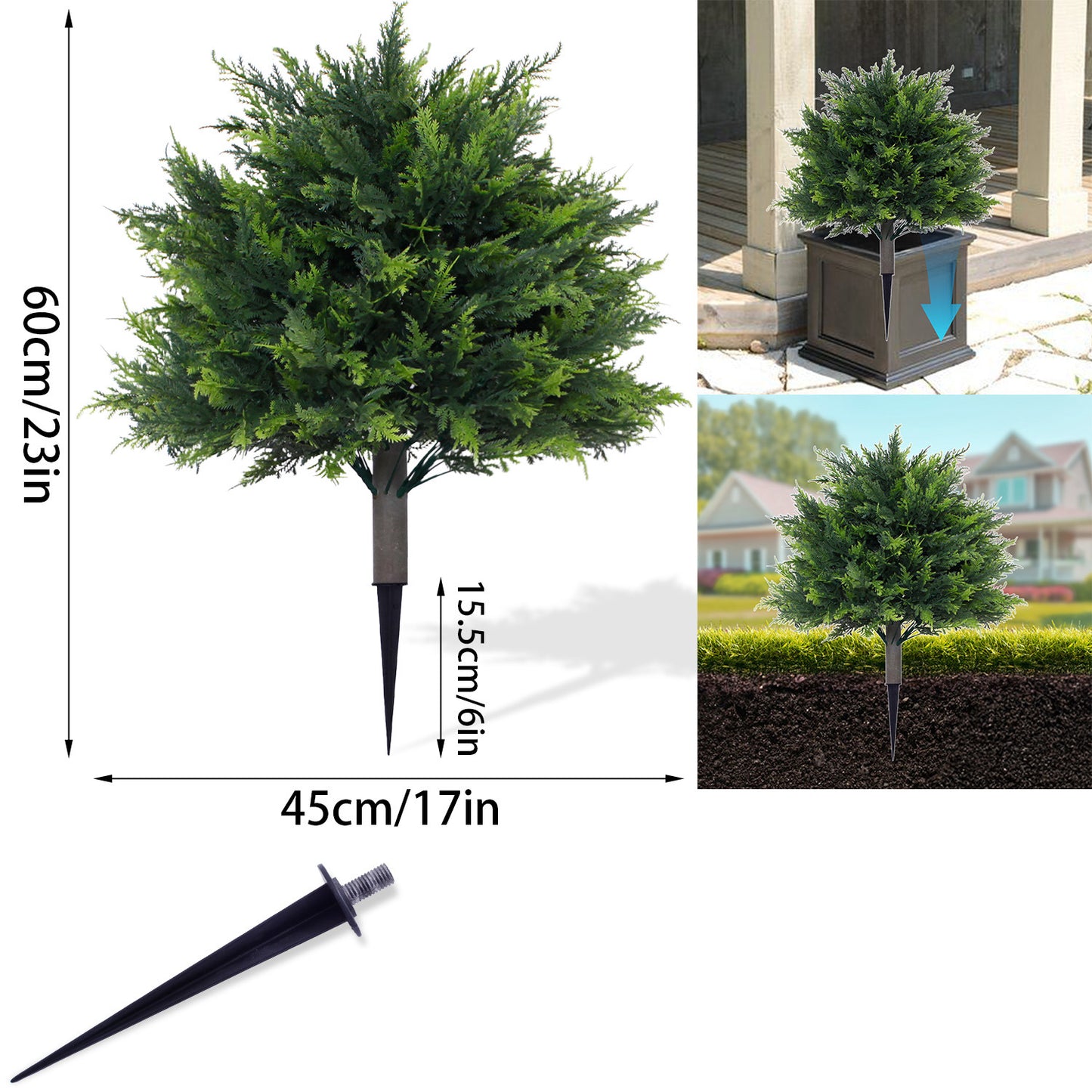 lusailstore - Artificial cedar topiary tree with ground stakes