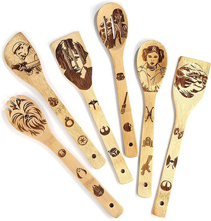 lusailstore - laser engraved logo bamboo spoon spatula sets