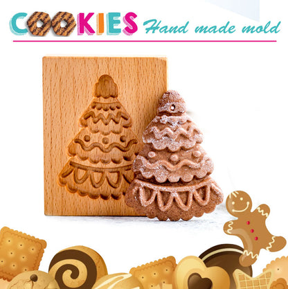 Cross-Border Cookie Mold Cutter Beech Cookie Shortbread Wooden Cookie Mold Biscuit Mold Flower