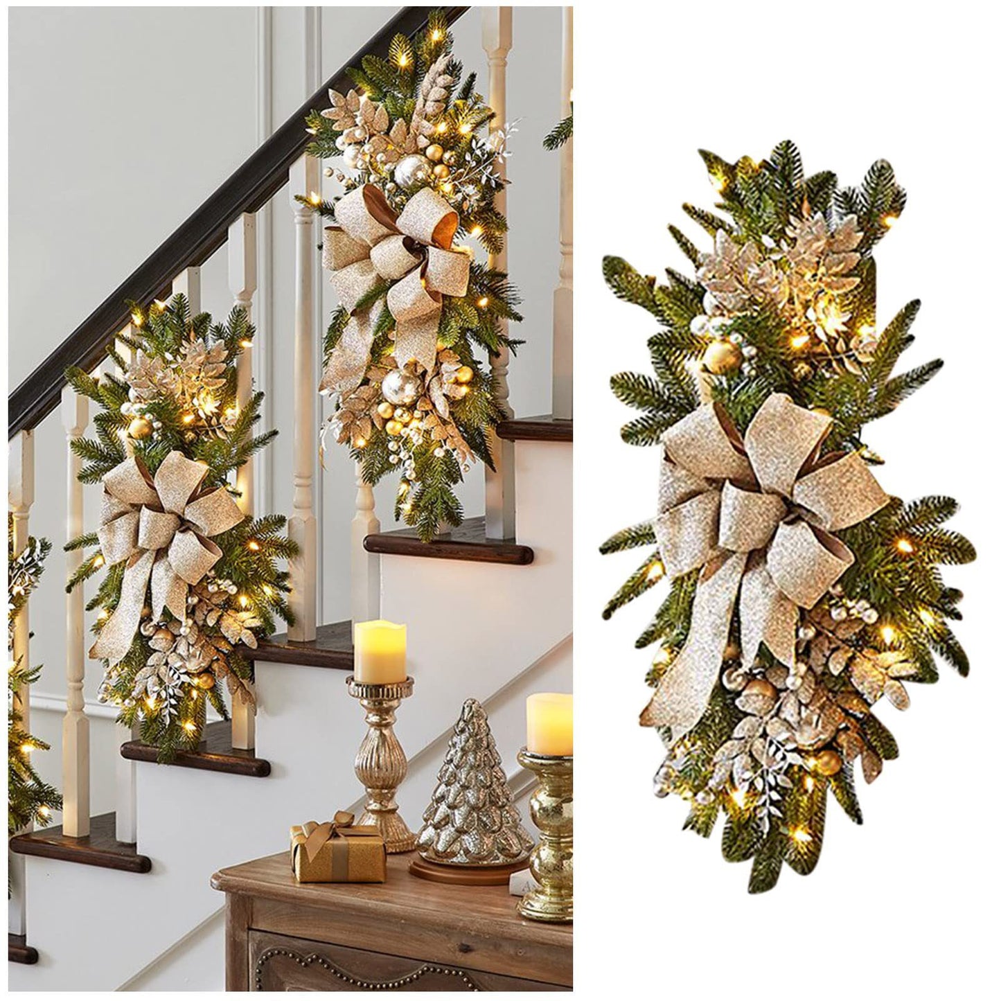 lusailstore - christmas staircase decoration wreaths