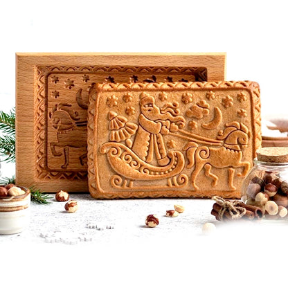 Cross-Border Cookie Mold Cutter Beech Cookie Shortbread Wooden Cookie Mold Biscuit Mold Flower