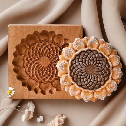 Cross-Border Cookie Mold Cutter Beech Cookie Shortbread Wooden Cookie Mold Biscuit Mold Flower