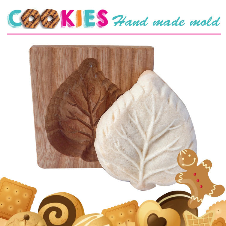 Cross-Border Cookie Mold Cutter Beech Cookie Shortbread Wooden Cookie Mold Biscuit Mold Flower