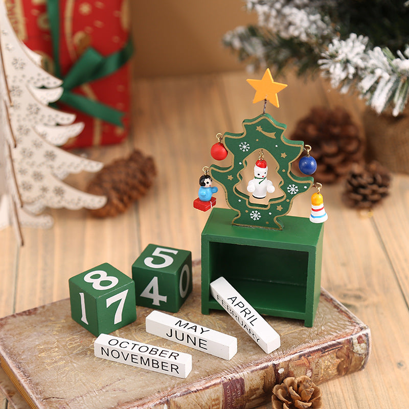 lusailstore - christmas wooden perpetual calendar decorations