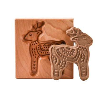 Cross-Border Cookie Mold Cutter Beech Cookie Shortbread Wooden Cookie Mold Biscuit Mold Flower