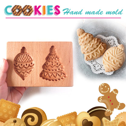 Cross-Border Cookie Mold Cutter Beech Cookie Shortbread Wooden Cookie Mold Biscuit Mold Flower