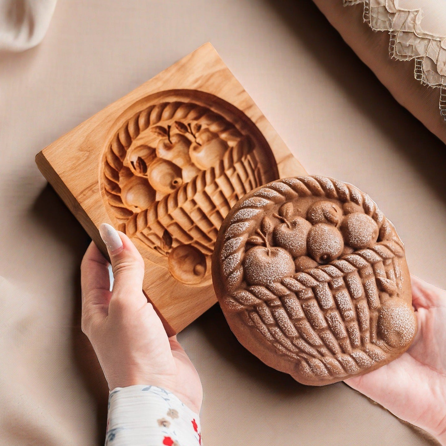Cross-Border Cookie Mold Cutter Beech Cookie Shortbread Wooden Cookie Mold Biscuit Mold Flower