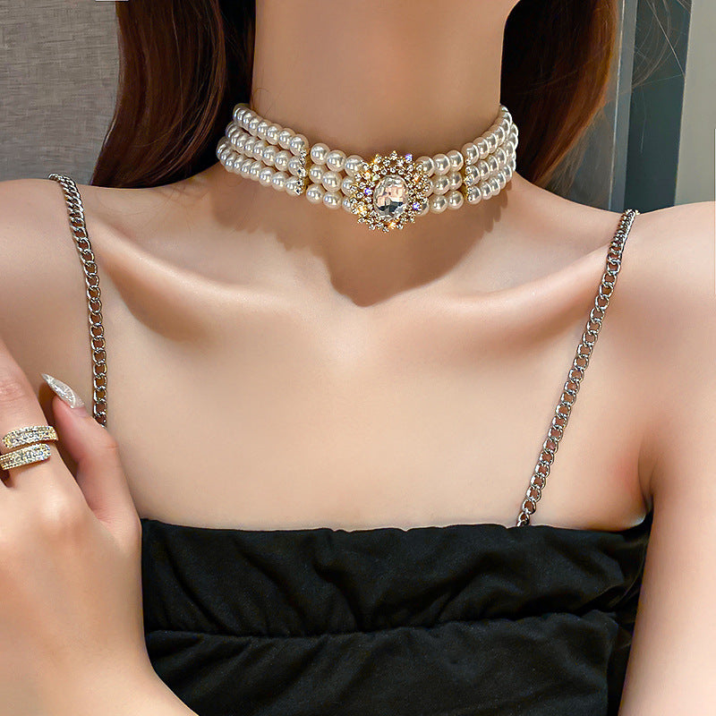 lusailstore - Magnetic heart-shaped pearl pendant necklace