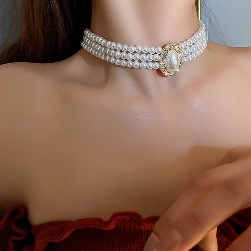 lusailstore - Magnetic heart-shaped pearl pendant necklace