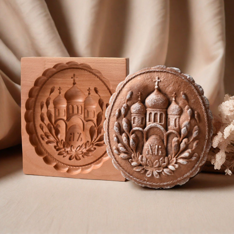 Cross-Border Cookie Mold Cutter Beech Cookie Shortbread Wooden Cookie Mold Biscuit Mold Flower