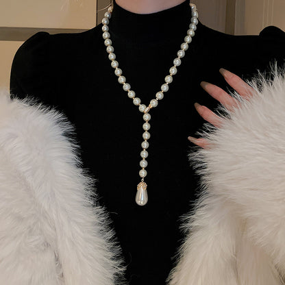 lusailstore - Magnetic heart-shaped pearl pendant necklace