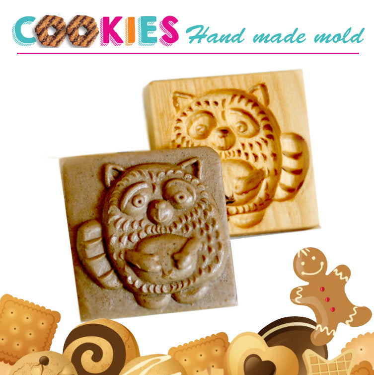Cross-Border Cookie Mold Cutter Beech Cookie Shortbread Wooden Cookie Mold Biscuit Mold Flower