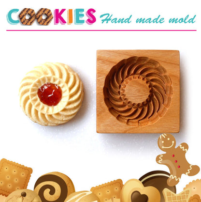 Cross-Border Cookie Mold Cutter Beech Cookie Shortbread Wooden Cookie Mold Biscuit Mold Flower