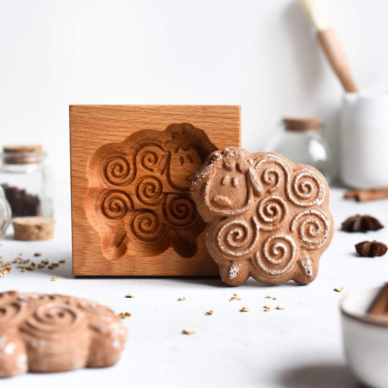 Cross-Border Cookie Mold Cutter Beech Cookie Shortbread Wooden Cookie Mold Biscuit Mold Flower