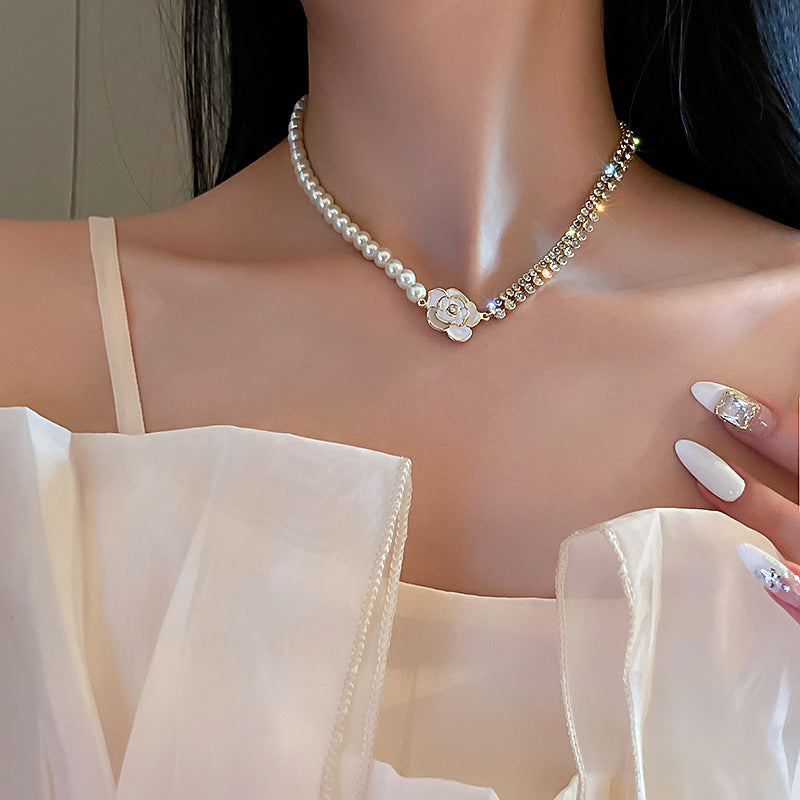 lusailstore - Magnetic heart-shaped pearl pendant necklace