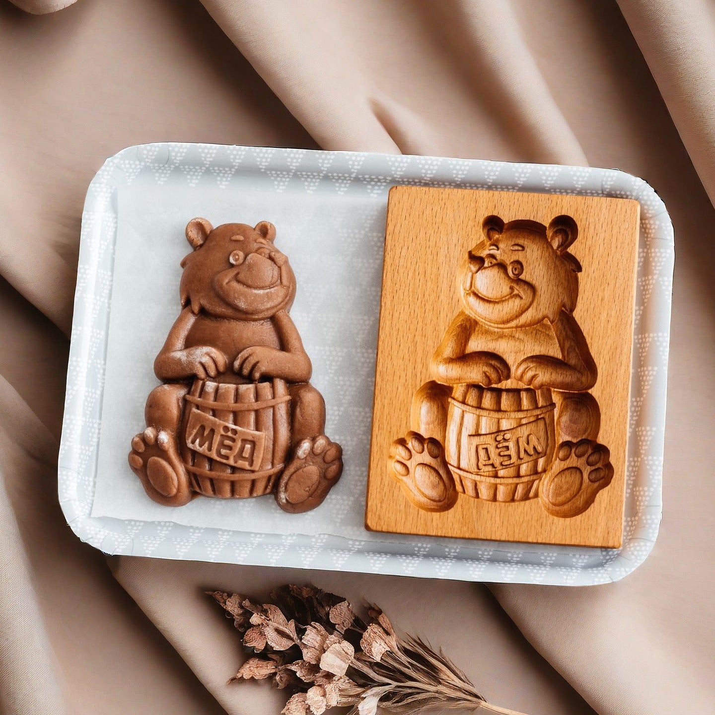 Cross-Border Cookie Mold Cutter Beech Cookie Shortbread Wooden Cookie Mold Biscuit Mold Flower