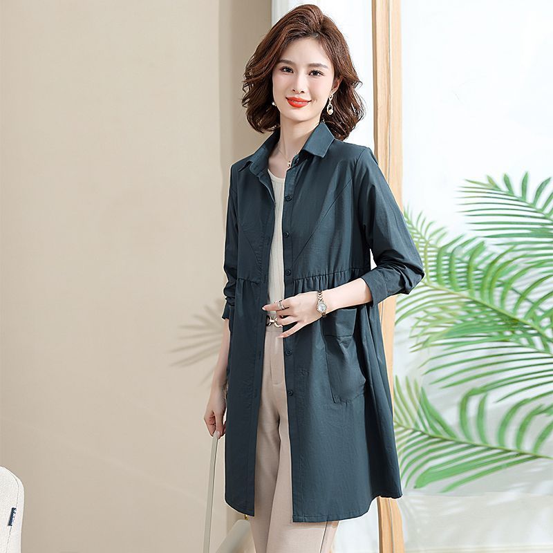 lusailstore - Women’s Mid-length Trench Coat Casual Windbreaker