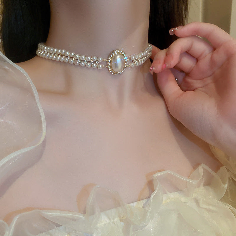 lusailstore - Magnetic heart-shaped pearl pendant necklace