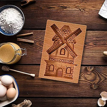 Cross-Border Cookie Mold Cutter Beech Cookie Shortbread Wooden Cookie Mold Biscuit Mold Flower