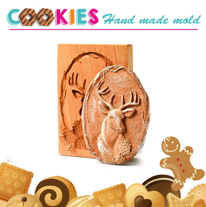 Cross-Border Cookie Mold Cutter Beech Cookie Shortbread Wooden Cookie Mold Biscuit Mold Flower