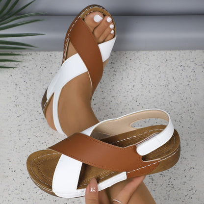 lusailstore - Women's fish mouth Velcro sandals
