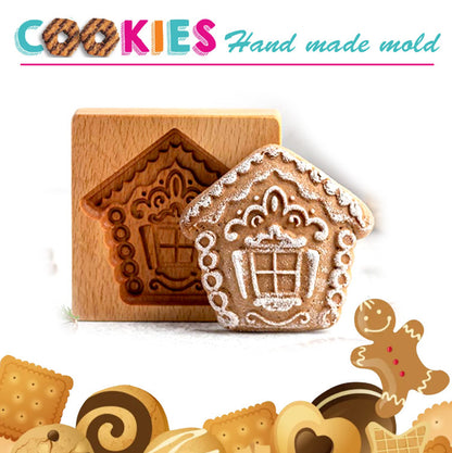 Cross-Border Cookie Mold Cutter Beech Cookie Shortbread Wooden Cookie Mold Biscuit Mold Flower