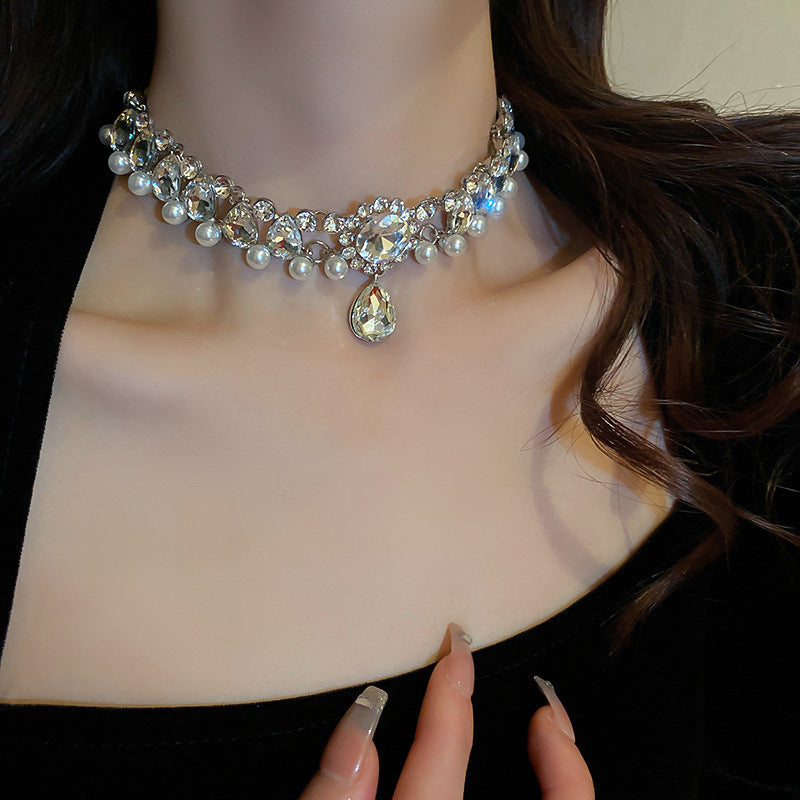 lusailstore - Magnetic heart-shaped pearl pendant necklace